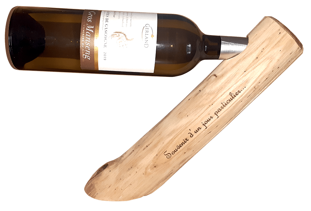 support bouteille gravure personnalisé